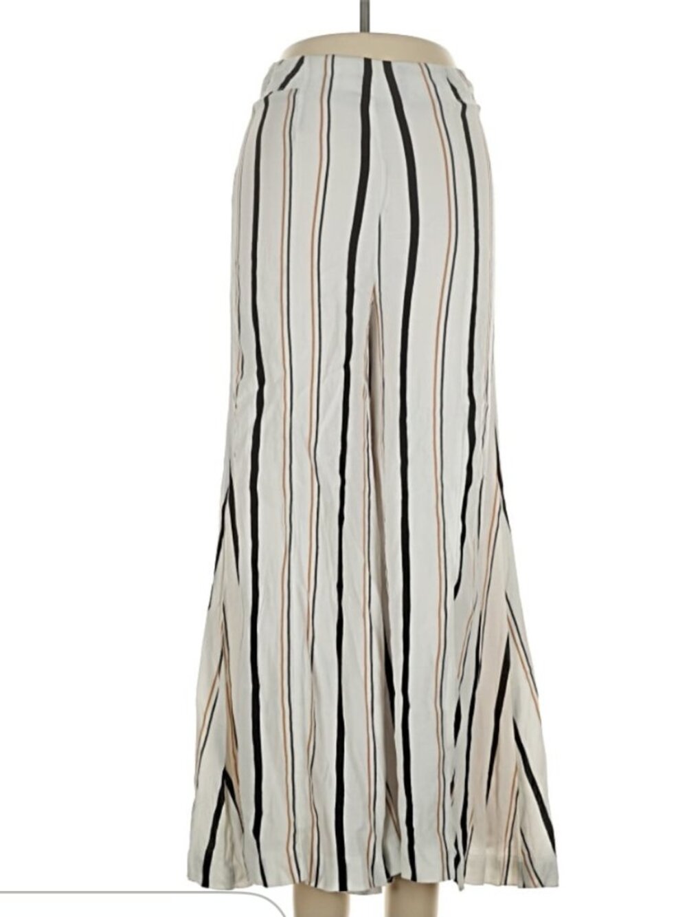 Anthropologie Ivory Silver Striped Wide Leg Pants Size 0